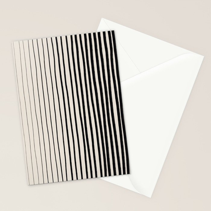 Black Vertical Lines Stationery Card Gallery Image 2