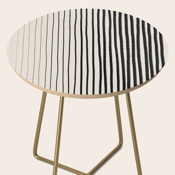 Black Vertical Lines Side Table Gallery Image 2