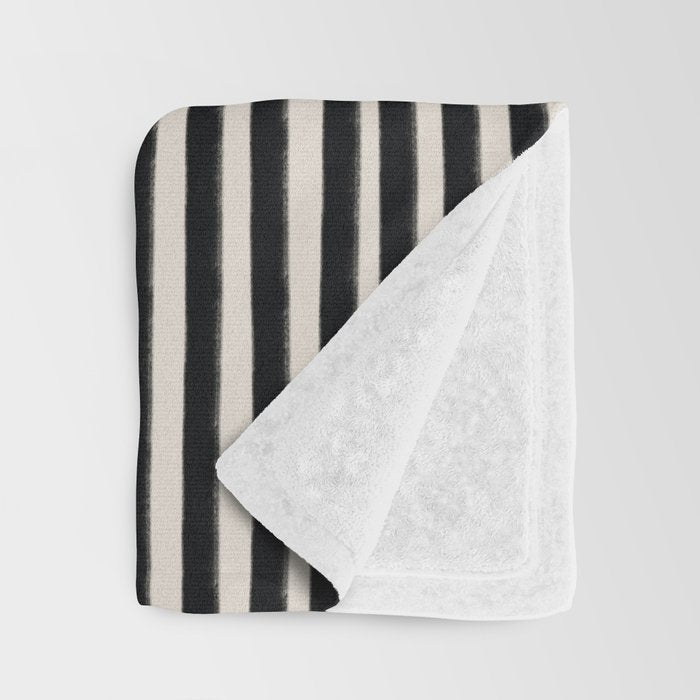Black Vertical Lines Throw Blanket Gallery Image 3