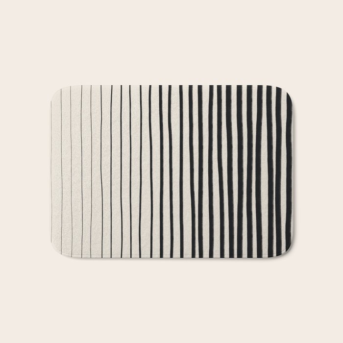Black Vertical Lines Bath Mat Gallery Image 1
