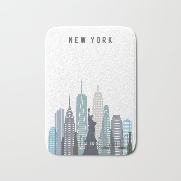 New York City NYC skyline buildings Bath Mat Gallery Image 1