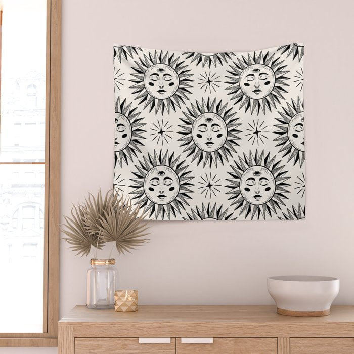 Vintage Sun Wall Tapestry Gallery Image 2