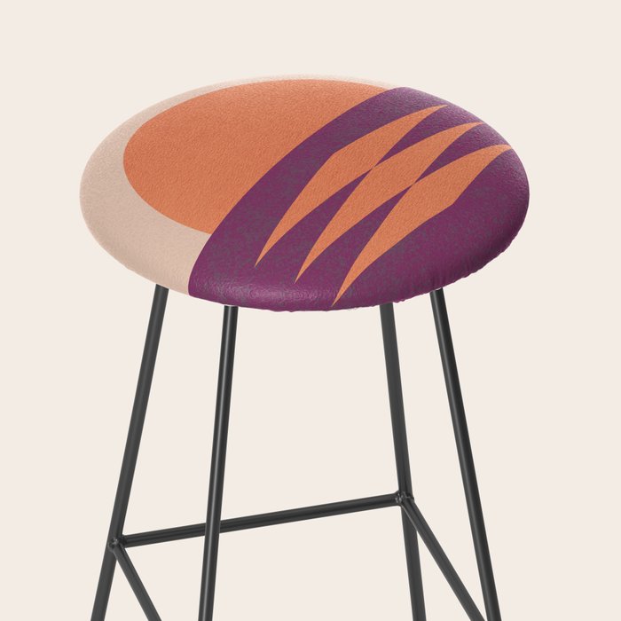 Sunset Geometric Pink Midcentury style Stool Gallery Image 2