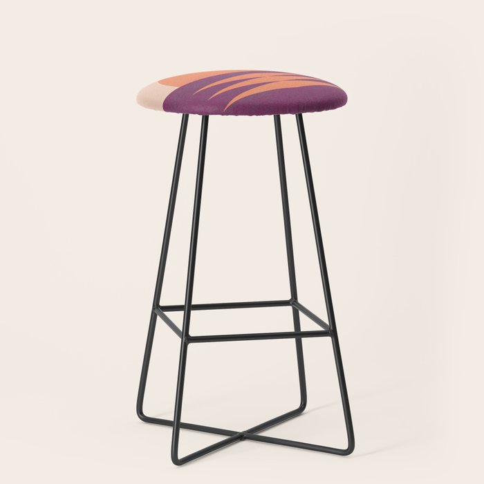 Sunset Geometric Pink Midcentury style Stool Gallery Image 1