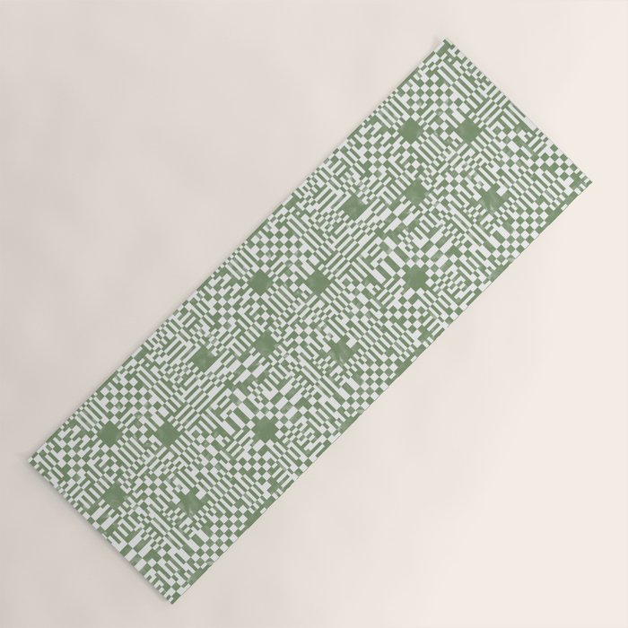 Green Op Art Vibes Yoga Mat Gallery Image 1