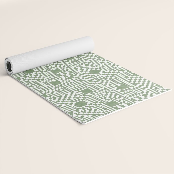 Green Op Art Vibes Yoga Mat Gallery Image 2