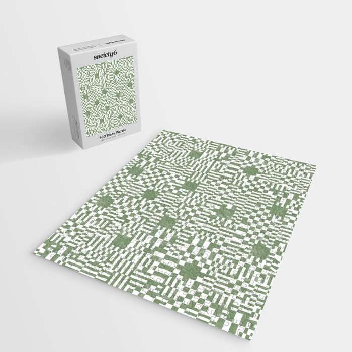 Green Op Art Vibes Jigsaw Puzzle Gallery Image 2
