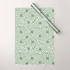 Green Op Art Vibes Wrapping Paper Gallery Image 1