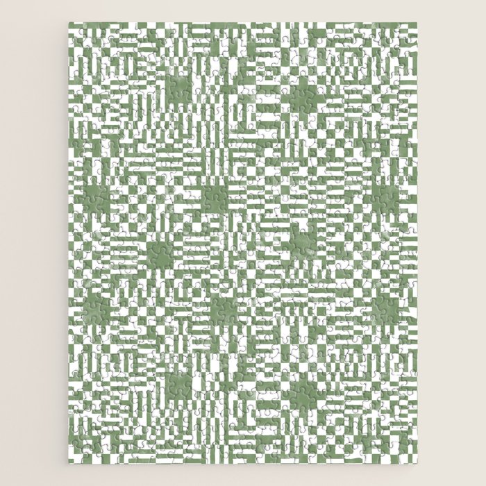 Green Op Art Vibes Jigsaw Puzzle Gallery Image 1