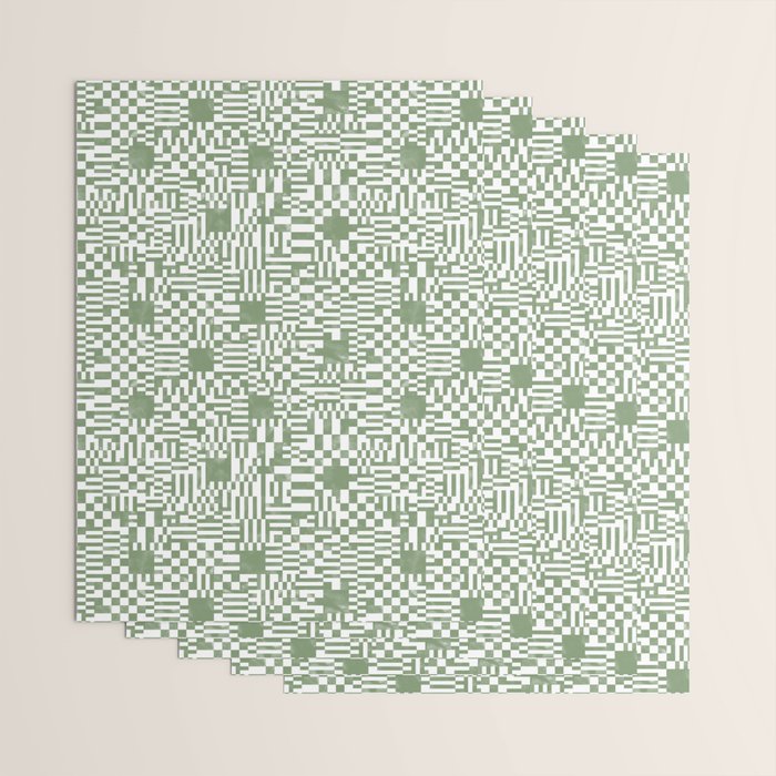 Green Op Art Vibes Wrapping Paper Gallery Image 3