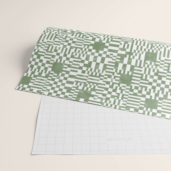 Green Op Art Vibes Wrapping Paper Gallery Image 2