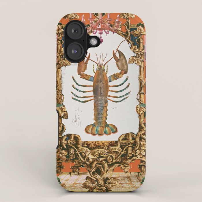 The Lobster - Surreal Collage with Ornate Baroque Style and Vintage Illustration iPhone Case Gallery Image 1