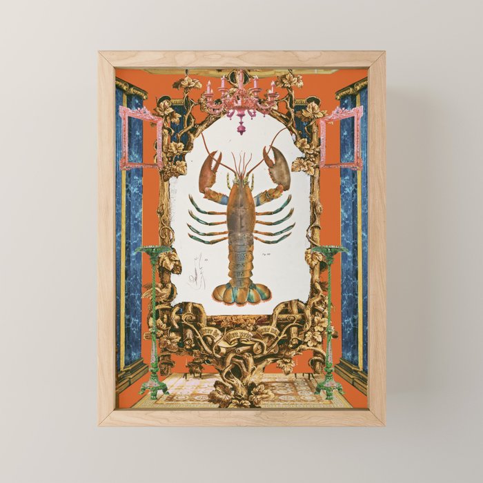 The Lobster - Surreal Collage with Ornate Baroque Style and Vintage Illustration Mini Art Print Gallery Image 1