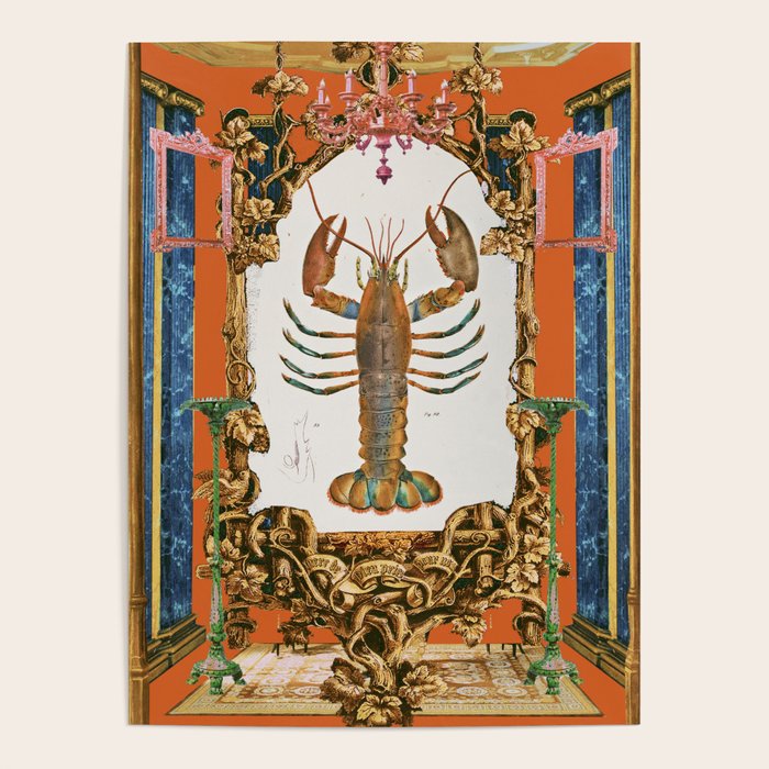 The Lobster - Surreal Collage with Ornate Baroque Style and Vintage Illustration Poster Gallery Image 4