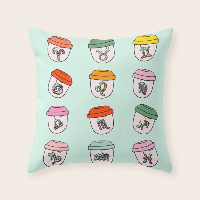 Zodiac Keychains Throw Pillow Gallery Image 1