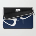 Shorebird Pair - Minimalist Beach Birds in White and Nautical Navy Blue Laptop Sleeve Gallery Image 2