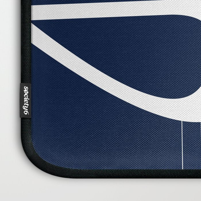 Shorebird Pair - Minimalist Beach Birds in White and Nautical Navy Blue Laptop Sleeve Gallery Image 3