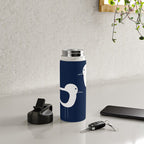 Shorebird Pair - Minimalist Beach Birds in White and Nautical Navy Blue Water Bottle Gallery Image 4