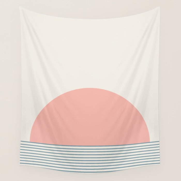 Sunrise Sunset V - Pink Blue Wall Tapestry Gallery Image 1