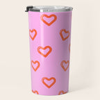 Red love heart shape pattern Travel Mug Gallery Image 3