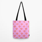 Red love heart shape pattern Tote Bag Gallery Image 2