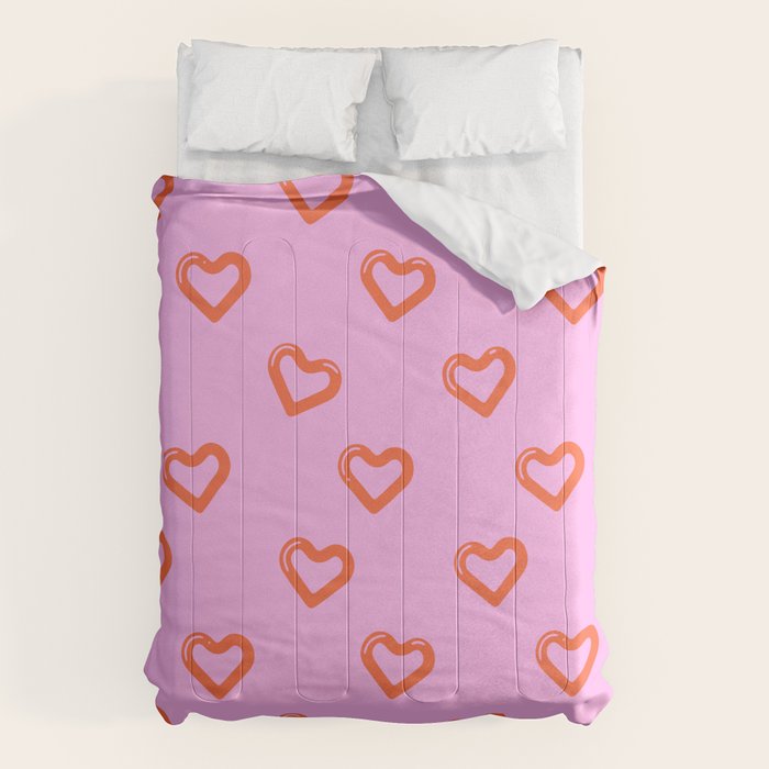 Red love heart shape pattern Comforter Gallery Image 1