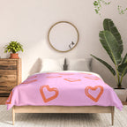 Red love heart shape pattern Comforter Gallery Image 3