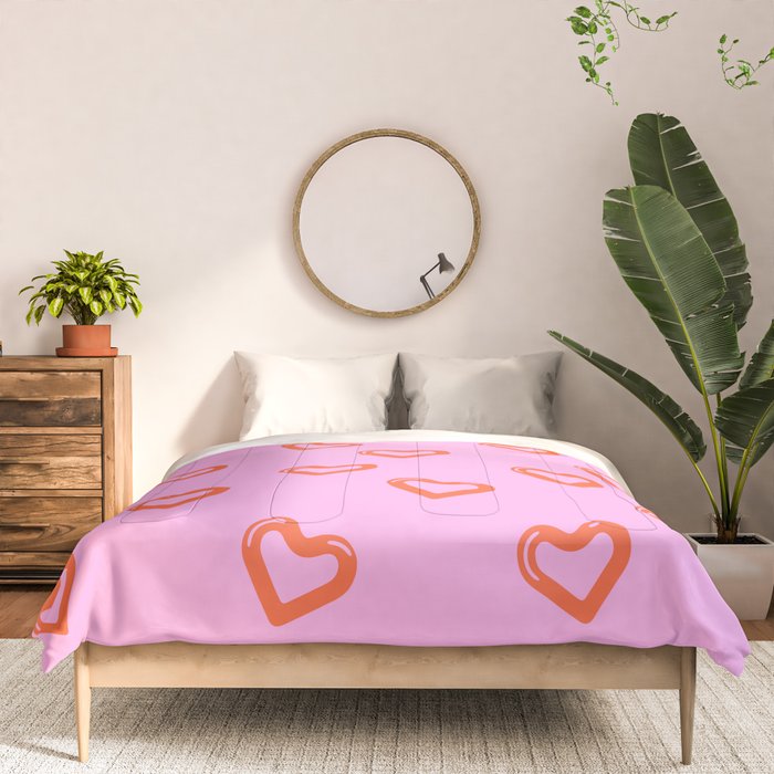 Red love heart shape pattern Comforter Gallery Image 3