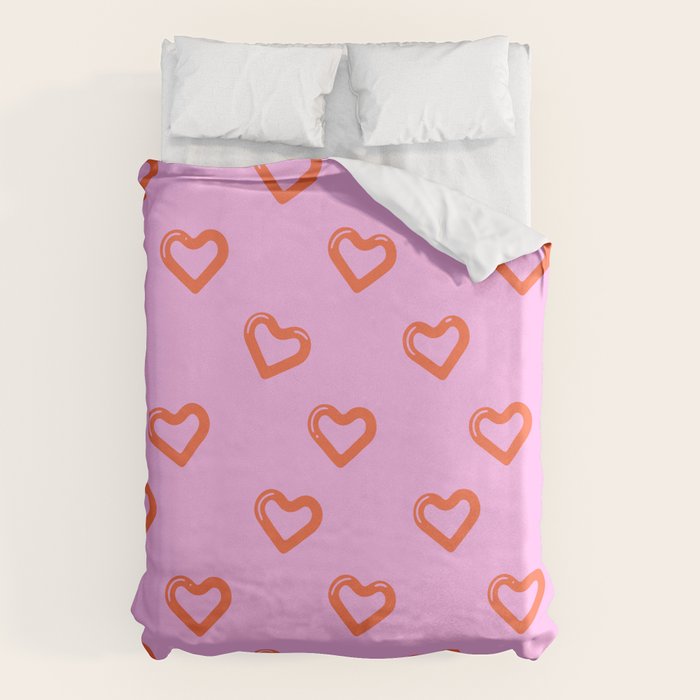 Red love heart shape pattern Duvet Cover Gallery Image 6