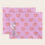 Red love heart shape pattern Placemat Gallery Image 1