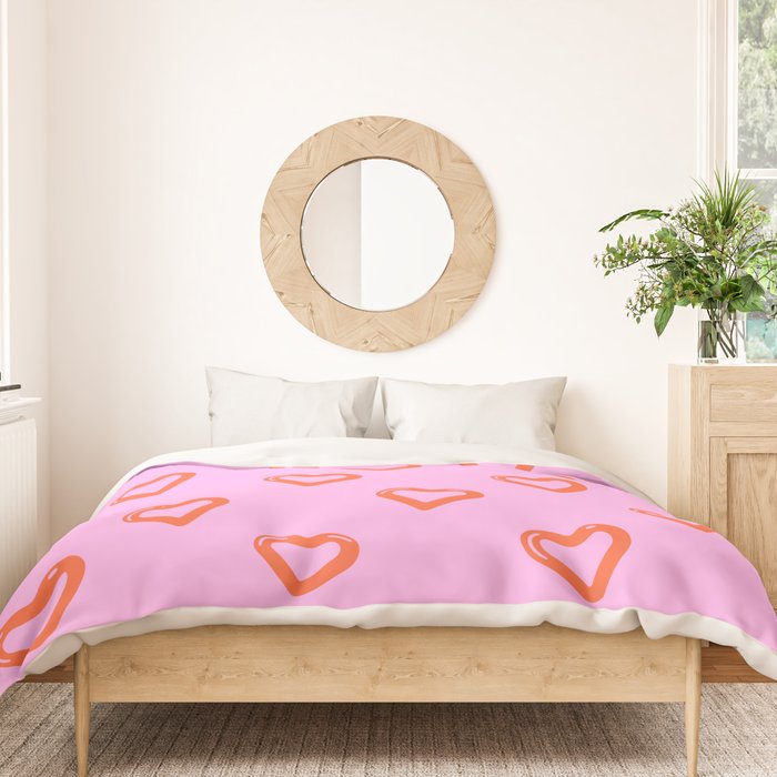 Red love heart shape pattern Duvet Cover Gallery Image 3