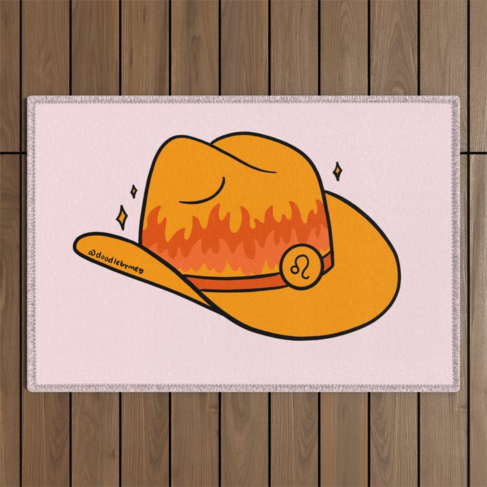Leo Cowboy Hat Outdoor Rug Gallery Image 1