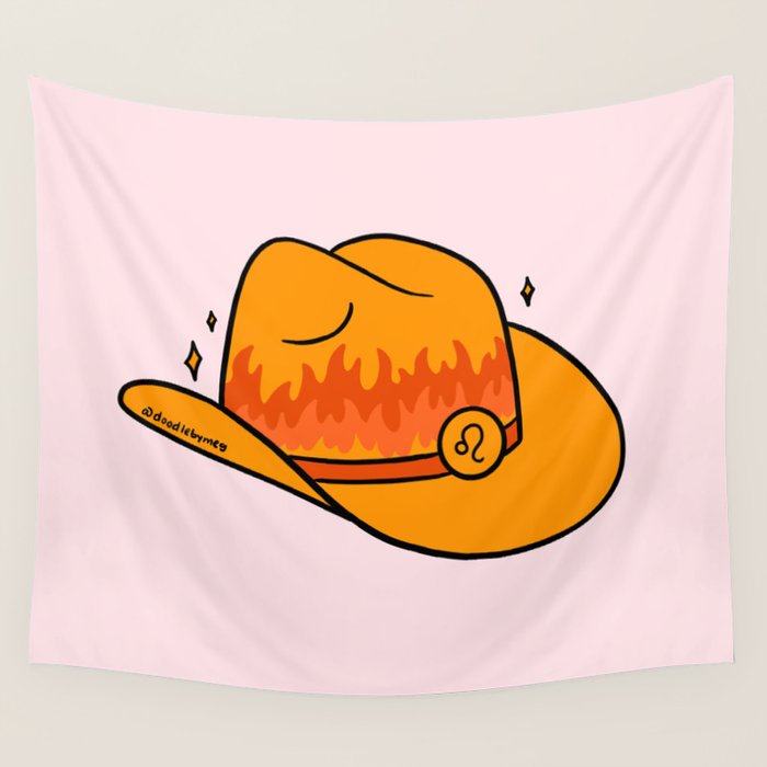 Leo Cowboy Hat Wall Tapestry Gallery Image 4