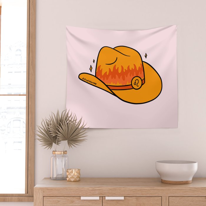 Leo Cowboy Hat Wall Tapestry Gallery Image 2