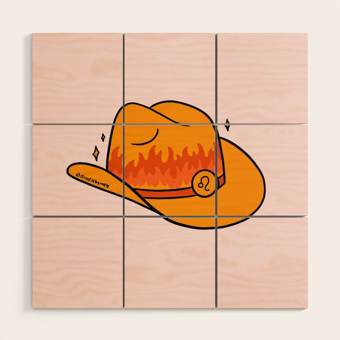 Leo Cowboy Hat Wood Wall Art Gallery Image 1