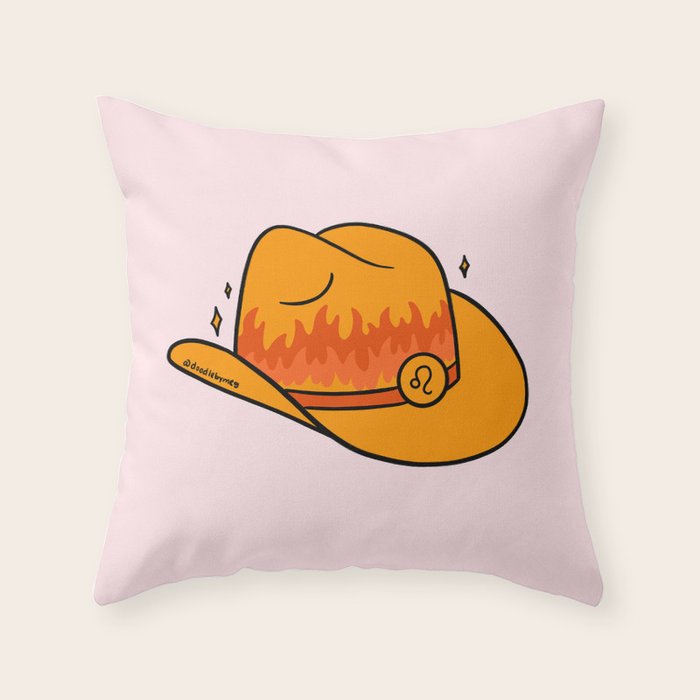 Leo Cowboy Hat Throw Pillow Gallery Image 6