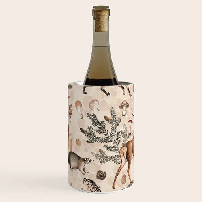 Fall Forest Impression  Wild Animals In Earth Colors Wine Chiller Gallery Image 3