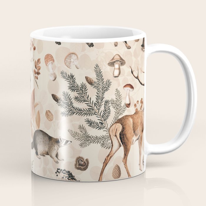 Fall Forest Impression  Wild Animals In Earth Colors Coffee Mug Gallery Image 1
