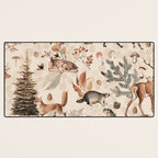 Fall Forest Impression  Wild Animals In Earth Colors Desk Mat Gallery Image 3