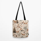 Fall Forest Impression  Wild Animals In Earth Colors Tote Bag Gallery Image 2