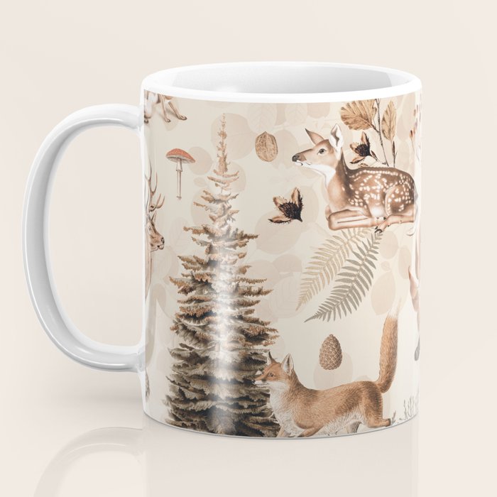 Fall Forest Impression  Wild Animals In Earth Colors Coffee Mug Gallery Image 3