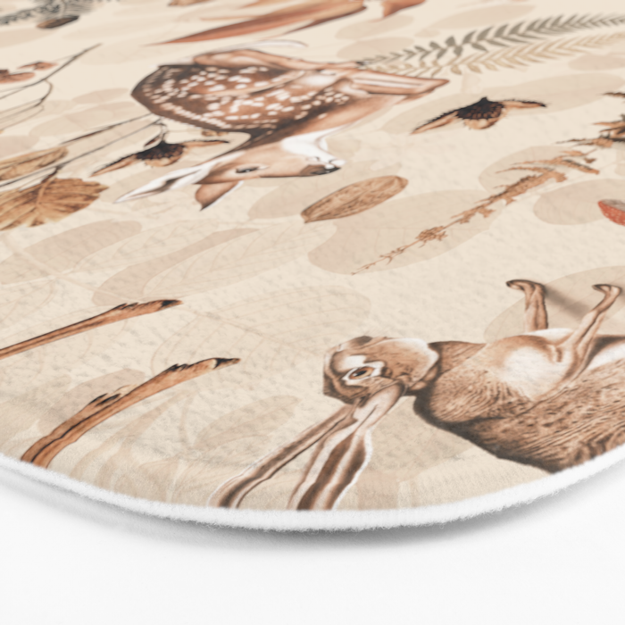 Fall Forest Impression  Wild Animals In Earth Colors Bath Mat Gallery Image 3