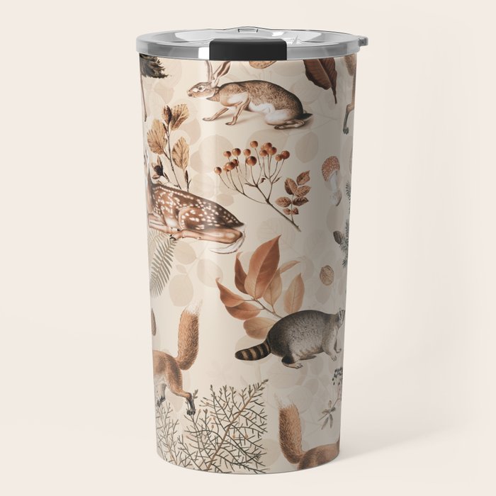 Fall Forest Impression  Wild Animals In Earth Colors Travel Mug Gallery Image 1