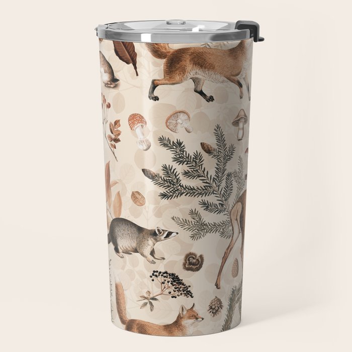 Fall Forest Impression  Wild Animals In Earth Colors Travel Mug Gallery Image 2