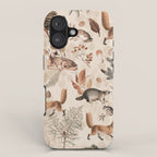 Fall Forest Impression  Wild Animals In Earth Colors iPhone Case Gallery Image 1