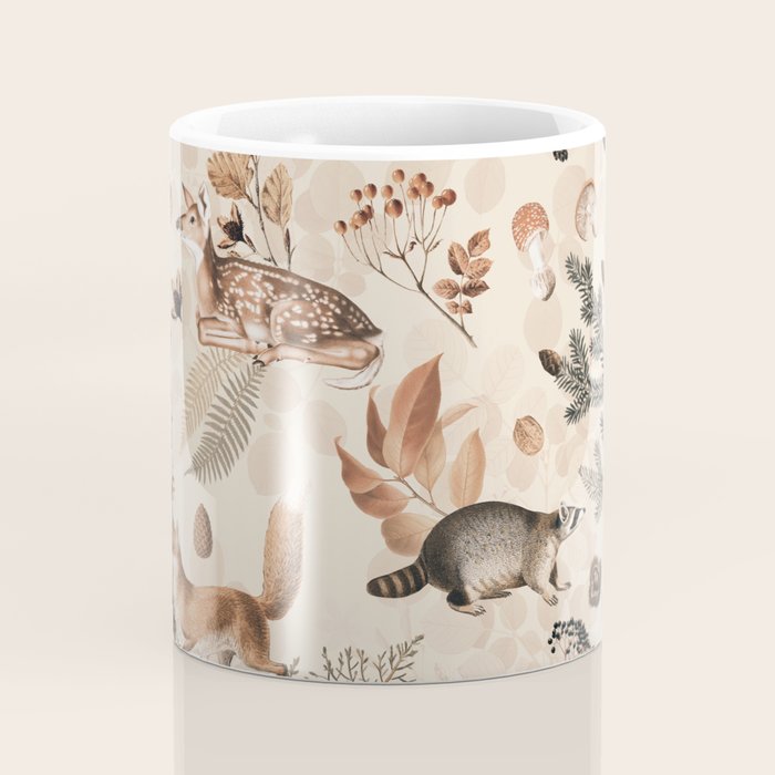 Fall Forest Impression  Wild Animals In Earth Colors Coffee Mug Gallery Image 4