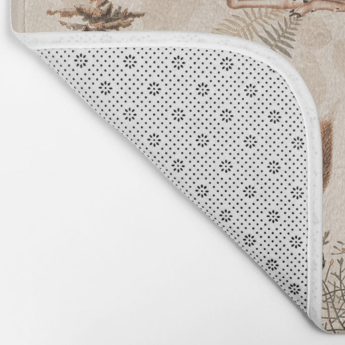 Fall Forest Impression  Wild Animals In Earth Colors Bath Mat Gallery Image 2