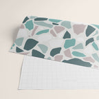Festive, Terrazzo Mosaic Pattern, Teal, Green, Sage, Dusky Pink Wrapping Paper Gallery Image 2