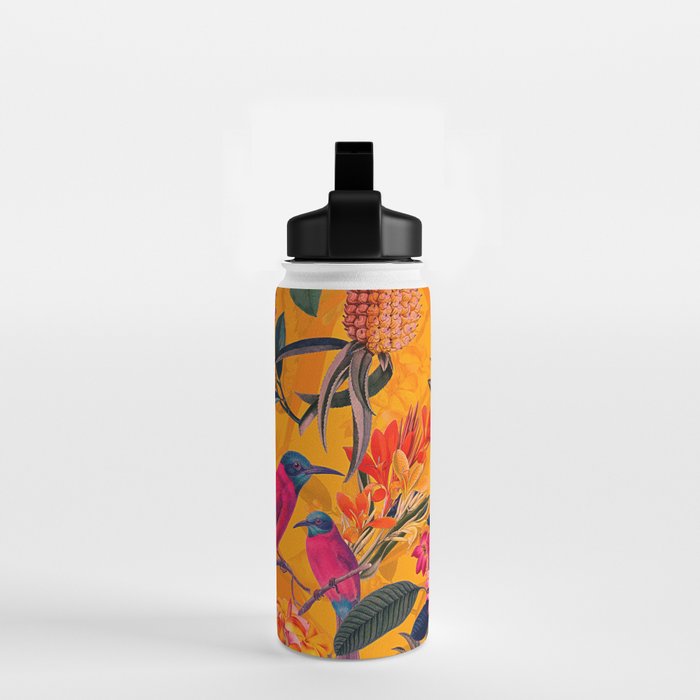 Vintage And Shabby Chic - Colorful Summer Botanical Jungle Garden Water Bottle Gallery Image 2
