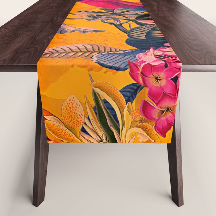 Vintage And Shabby Chic - Colorful Summer Botanical Jungle Garden Table Runner Gallery Image 1